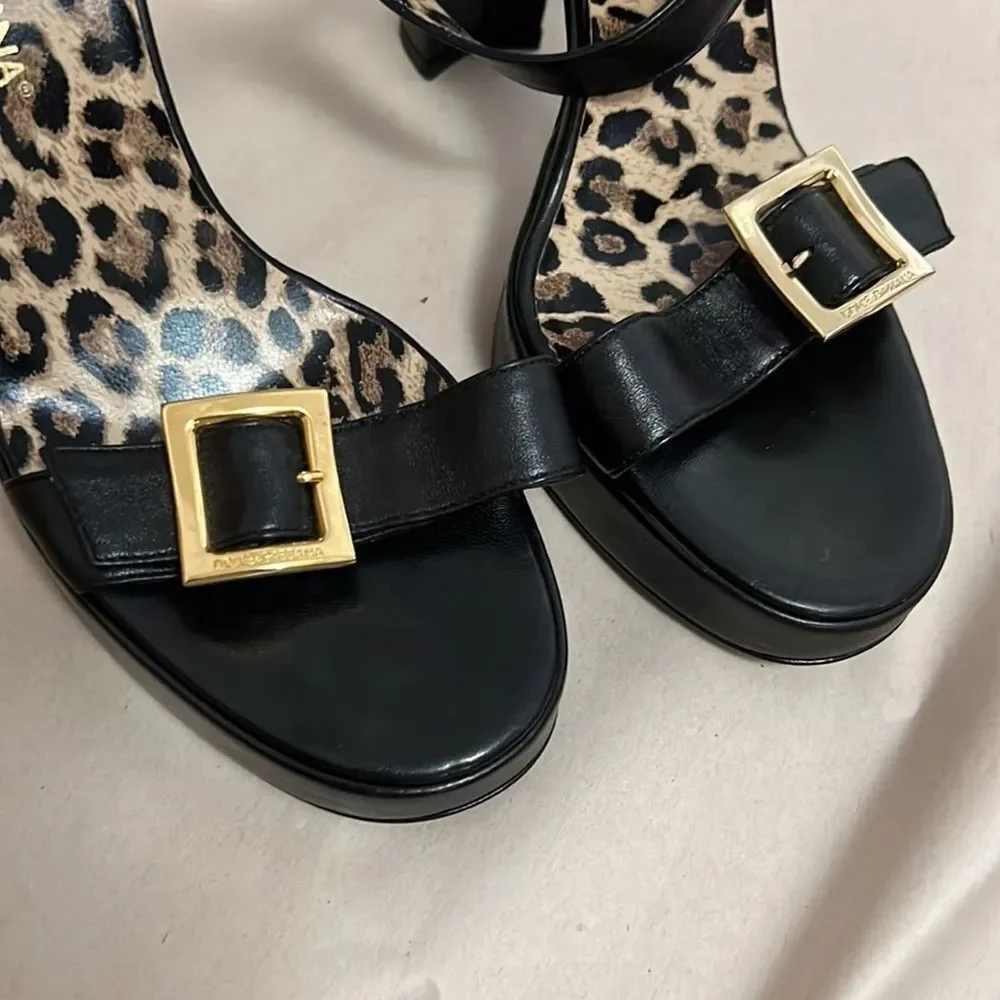 DOLCE & GABBANA LEATHER SLINGBACK NWOT ‎ SANDALS SIZE 35 - Picture 7 of 9